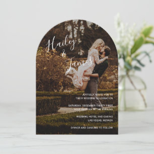 Elegantes Foto Moderne Hochzeit Einladung