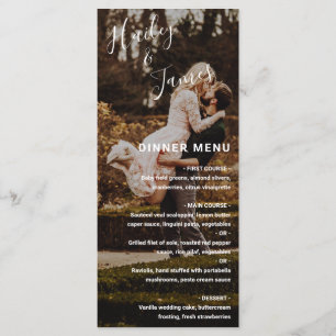 Elegantes Foto Moderne Hochzeit Menükarte