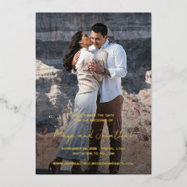 Elegantes Foto Moderne Hochzeit retten das Datum Folieneinladung