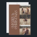 Elegantes Foto moderne minimale Multi-Foto botanis Feiertagskarte<br><div class="desc">Elegante Multi-Foto moderne minimale natürliche Aquarellfarben botanische Typografie Frohe Weihnachtsferien Flachkarte.</div>