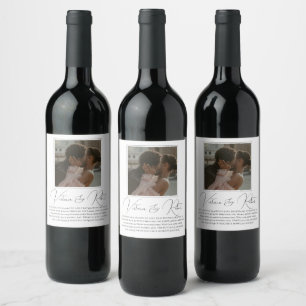 Elegantes Foto Modernes Toast Personalisierte Hoch Weinetikett