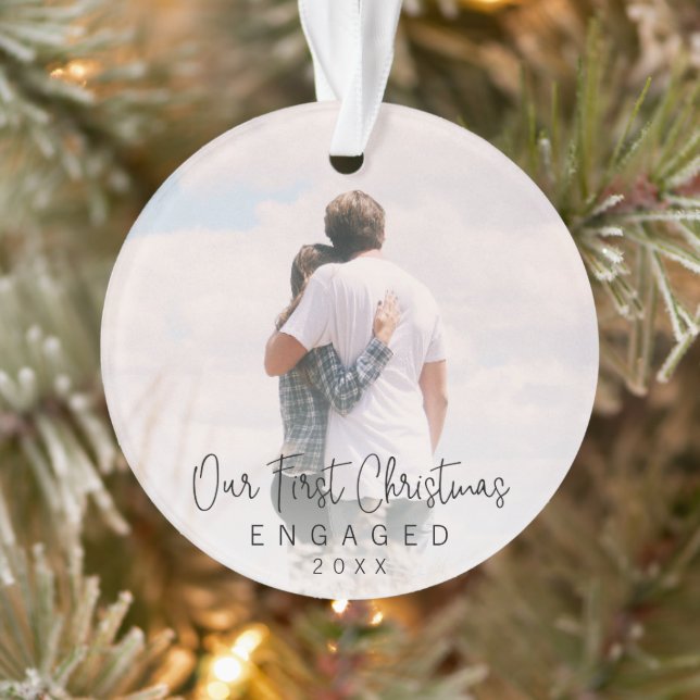 Elegantes Foto Modernes Unser erstes Weihnachtsfes Ornament (Baum)