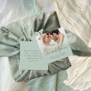 Elegantes Foto Overlay-Liebe dank SkriptWedding Geschenkanhänger