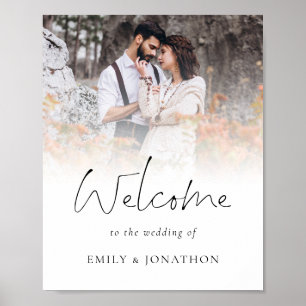 Elegantes Foto Overlay Willkommen bei Hochzeit Poster
