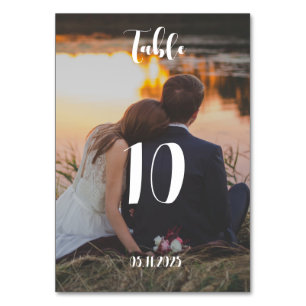 Elegantes Foto Picture Couple Summer Sunset Weddin Tischnummer