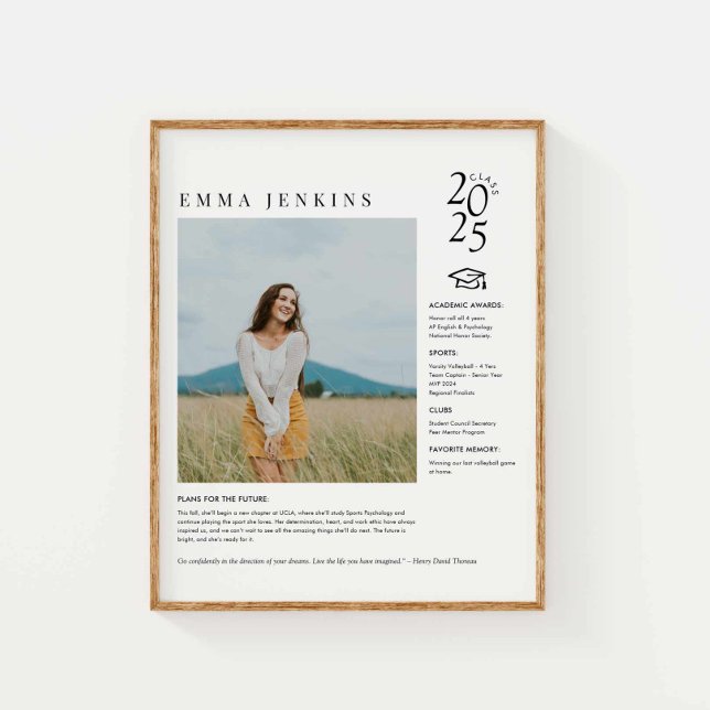 Elegantes Foto-Poster für Senior Year Poster (Graduation Photo Poster - Graduation Gift Idea)