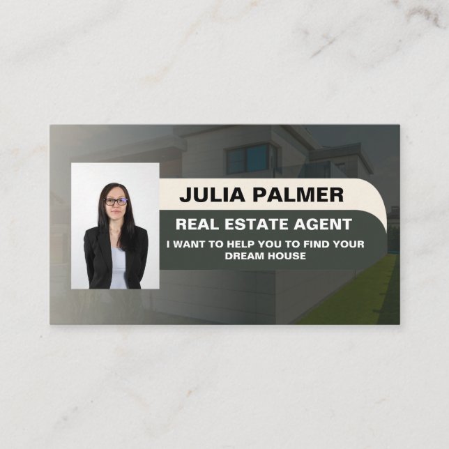 Elegantes Foto Real Anwesen Agent Visitenkarte (Vorderseite)