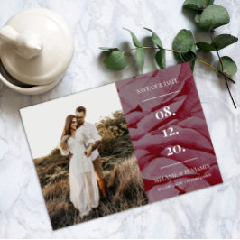 Elegantes Foto Romantische Blume retten Einladung