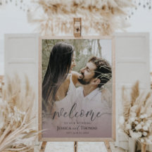 Elegantes Foto Rosa & Schwarz Willkommen bei unser