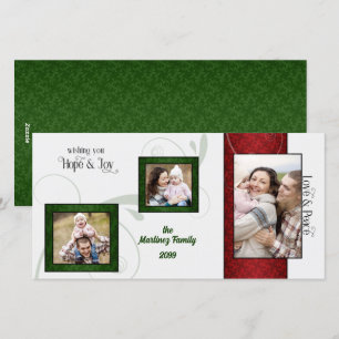 Elegantes Foto Saisonale Liebe und Frieden 3 Feiertagskarte