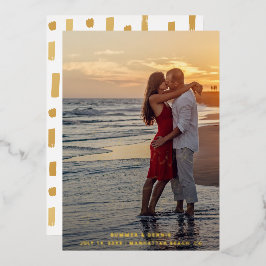 Elegantes Foto Spanisch Save the Date Gold Folieneinladung