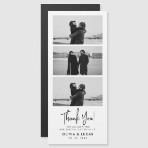 Elegantes Foto Strip Magnetic Wedding Vielen Dank Magnetkarte