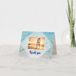 Elegantes Foto Tropical Beach Hochzeit in Urlaubso Dankeskarte