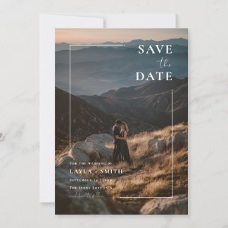 Elegantes Foto über die gesamte Seite Moderne Hoch Save The Date