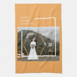 Elegantes Foto und glücklicher Erntedanktag Geschirrtuch