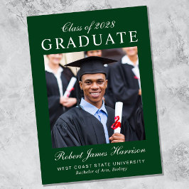 Elegantes Foto Uni Grüner Abschluss Ankündigung