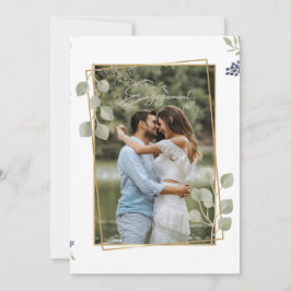 Elegantes Foto Verlobung Dusche Weiß Einladung