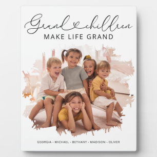 Elegantes Foto von Großeltern und Enkelkindern Fotoplatte