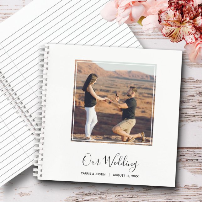 Elegantes Foto Wedding Guest Book Notizbuch (Choose SOFT or HARD cover and the inside page style.)