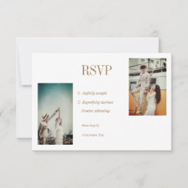 Elegantes Foto Wedding RSVP Card Karte