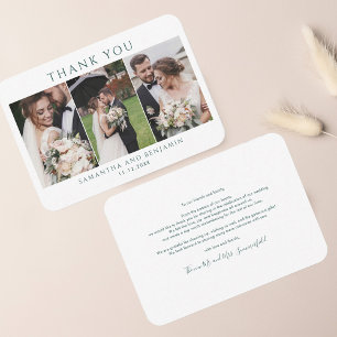 Elegantes Foto Wedding Vielen Dank Mitteilungskarte