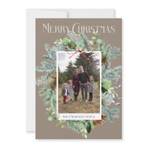 Elegantes Foto Weihnachtsgrün Grußkarte