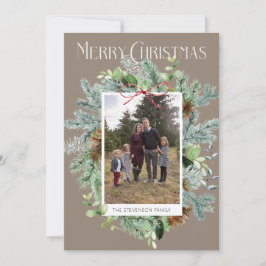 Elegantes Foto Weihnachtsgrün Grußkarte