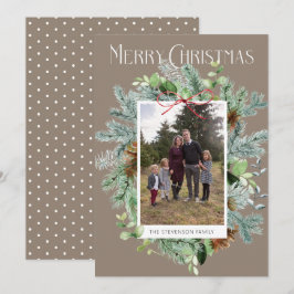 Elegantes Foto Weihnachtsgrün Grußkarte