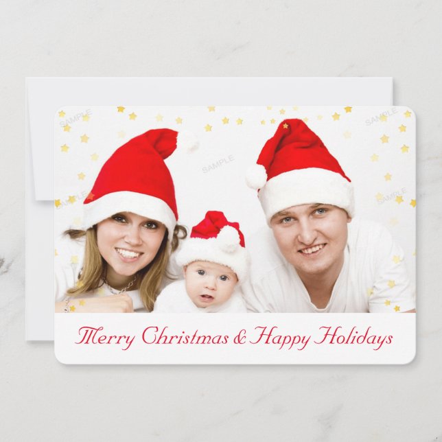 Elegantes Foto Weihnachtsgrußkarten Feiertagskarte (Vorderseite)