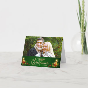 Elegantes Foto Weihnachtskarte Karte