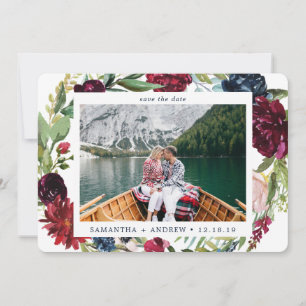 Elegantes Foto Winter Burgund Save The Date