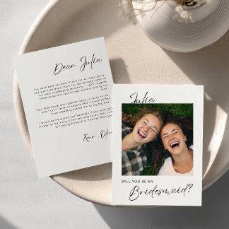 Elegantes Foto wird meine Bridesmaid-Karte sein Einladung