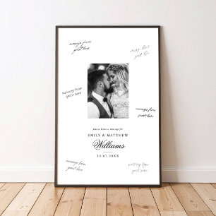 Elegantes Foto-Zeichen bei Hochzeit Gast-Signierpl Poster