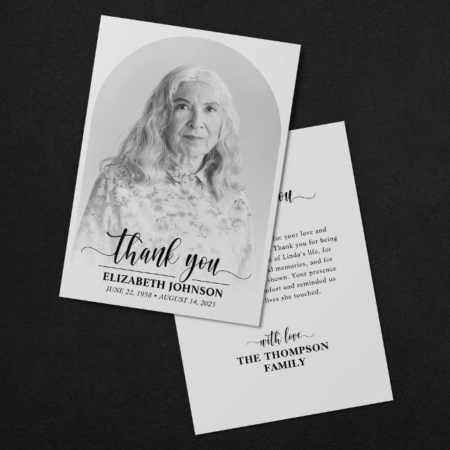 Elegantes Foto zur Beerdigung Dankeskarte (Von Creator hochgeladen)