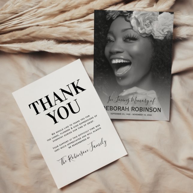 Elegantes Foto zur Beerdigung Dankeskarte (Von Creator hochgeladen)