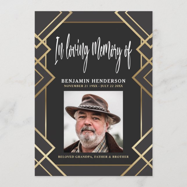 Elegantes Foto zur Beerdigung des Gedächtnisses Programm (Vorderseite)