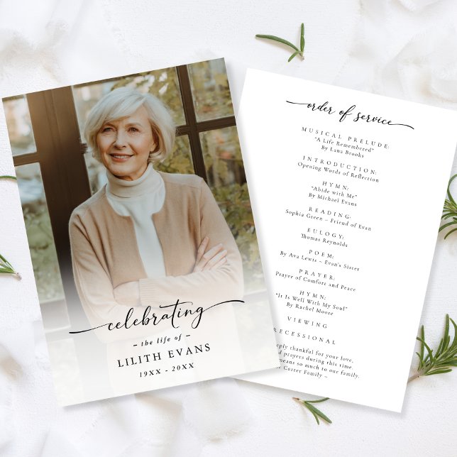 Elegantes Foto zur Beerdigung Programm (Von Creator hochgeladen)