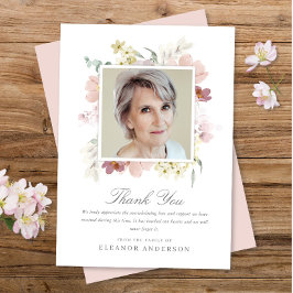 Elegantes Foto zur Blumenbesichtigung Dankeskarte