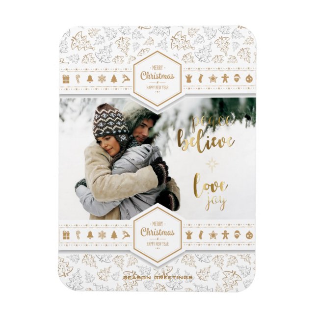 Elegantes Foto zur Weihnachtszeit-Liebe Magnet (Vertikal)