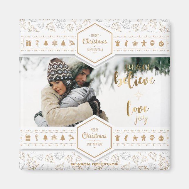 Elegantes Foto zur Weihnachtszeit-Liebe Magnet (Vorne)