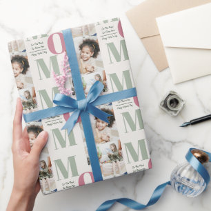 Elegantes Fotomaterial zum Muttertag Geschenkpapier