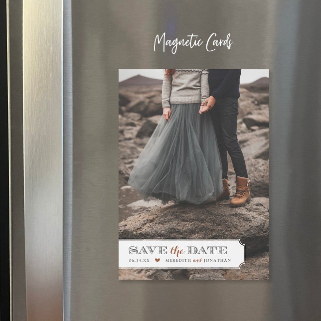 Elegantes Frame-Foto-Overlay Save the Date Magnetkarte (Von Creator hochgeladen)
