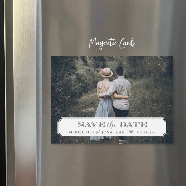 Elegantes Frame-Foto-Overlay Save the Date Magnetkarte (Von Creator hochgeladen)