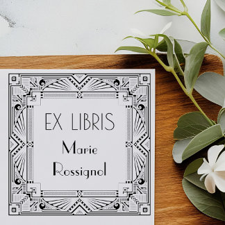 Elegantes französisches Art Deco Typ Personalisier Permastempel