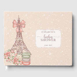 Elegantes französisches Blush Beige Baby Shower Gu Gästebuch