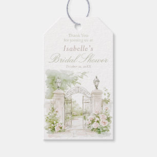 Elegantes französisches Château Pastell Brautgarte Geschenkanhänger