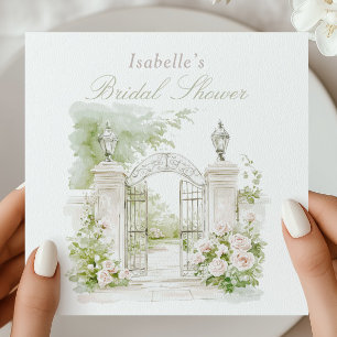 Elegantes französisches Château Pastell Brautgarte Serviette