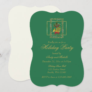 Elegantes französisches Horn Weihnachten Grün Flac