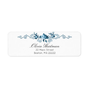 Elegantes französisches Rokoko Blau und Weiß flora