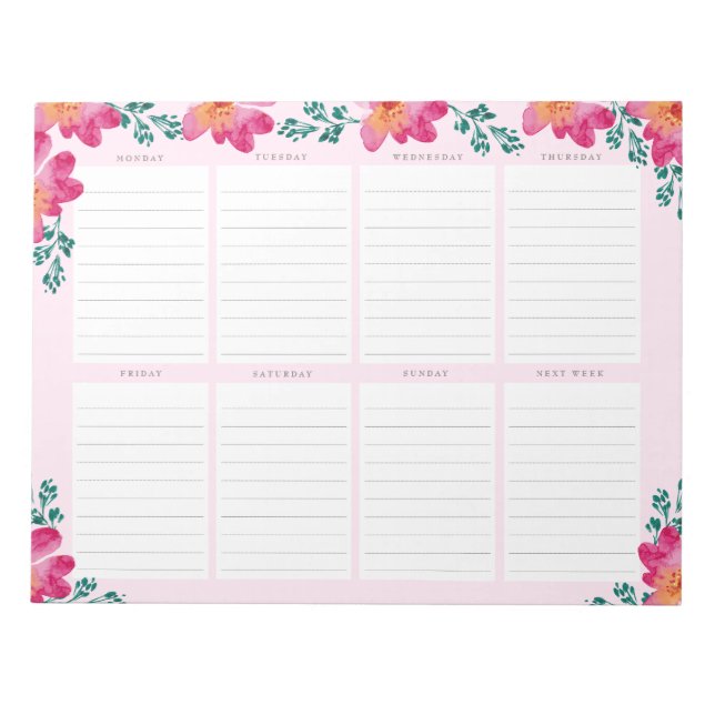 Elegantes französisches Rosa Business Personalisie Notizblock (Vorderseite)
